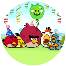 RAngr4 Vafa rotunda Angry Birds Happy Birthday D20cm